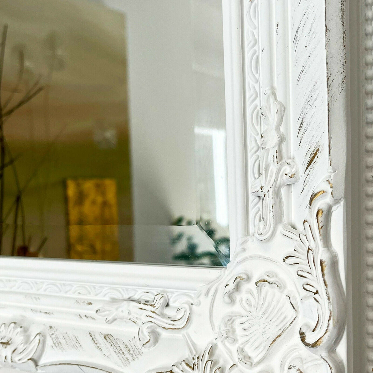 Antique Style Wall Mirror with Wooden Frame-Home Decor > Decorative Accessories-casanuva-casanuva