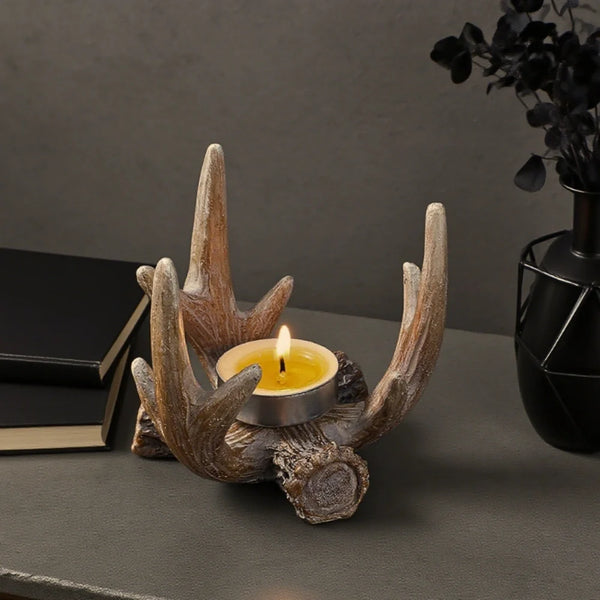 Antler Candle Holder Decorative Rustic Accent for Home Decor-Home Decor > Candle Holders-casanuva-casanuva