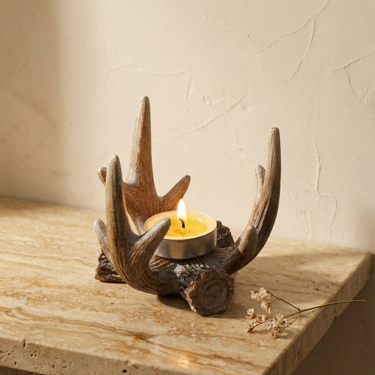 Antler Candle Holder Decorative Rustic Accent for Home Decor-Home Decor > Candle Holders-casanuva-casanuva