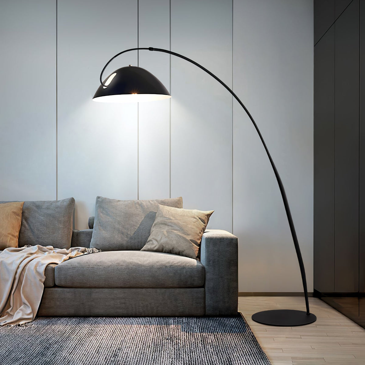 Arc Floor Lamp with Adjustable Shade-Lighting > Floor Lamps-casanuva-casanuva