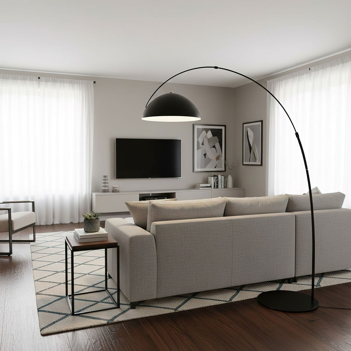 Arc Floor Lamp with Adjustable Shade-Lighting > Floor Lamps-casanuva-casanuva