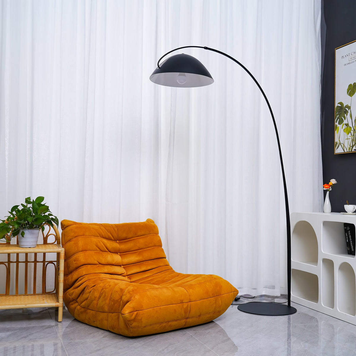 Arc Floor Lamp with Adjustable Shade-Lighting > Floor Lamps-casanuva-casanuva