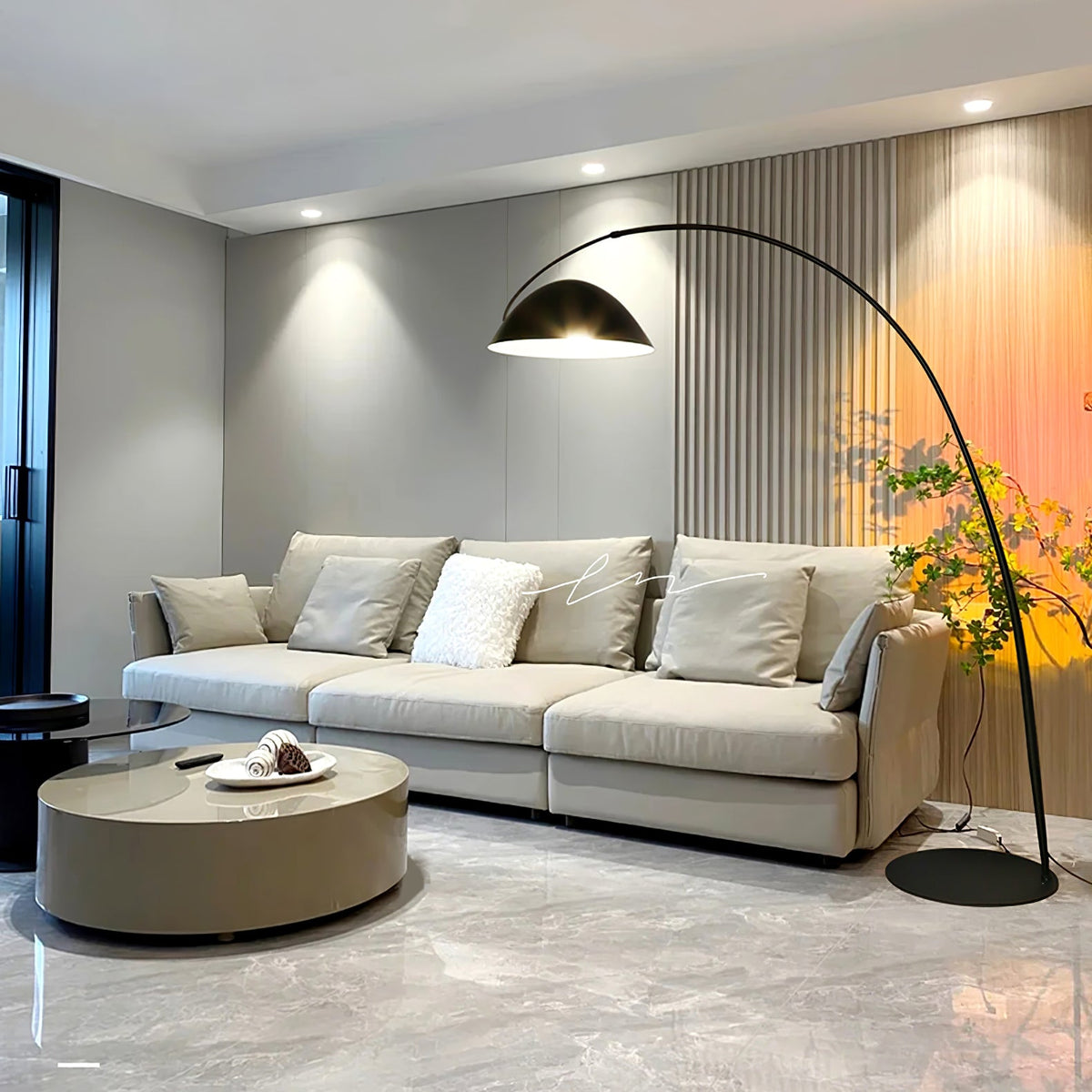 Arc Floor Lamp with Adjustable Shade-Lighting > Floor Lamps-casanuva-casanuva