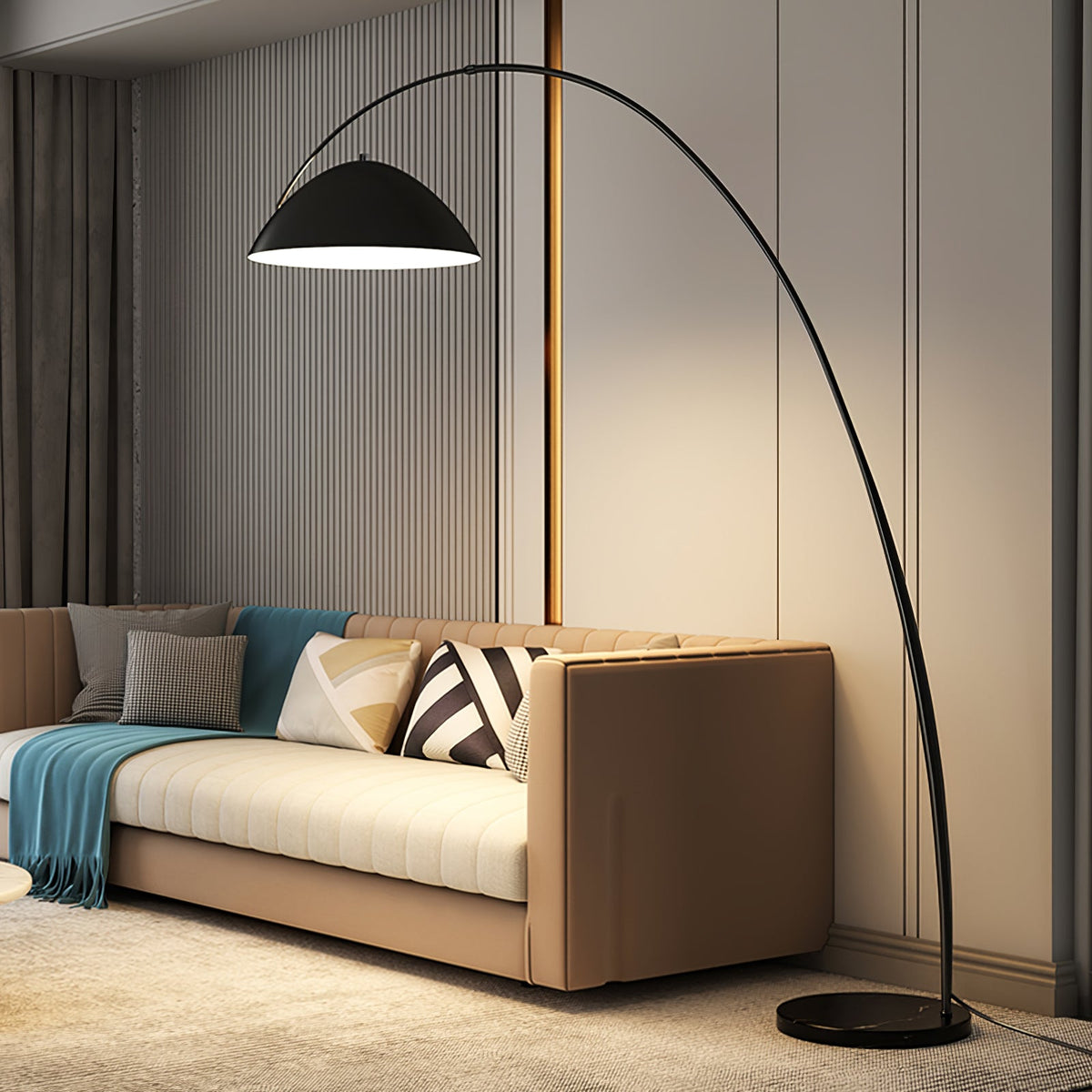 Arc Floor Lamp with Adjustable Shade-Lighting > Floor Lamps-casanuva-casanuva