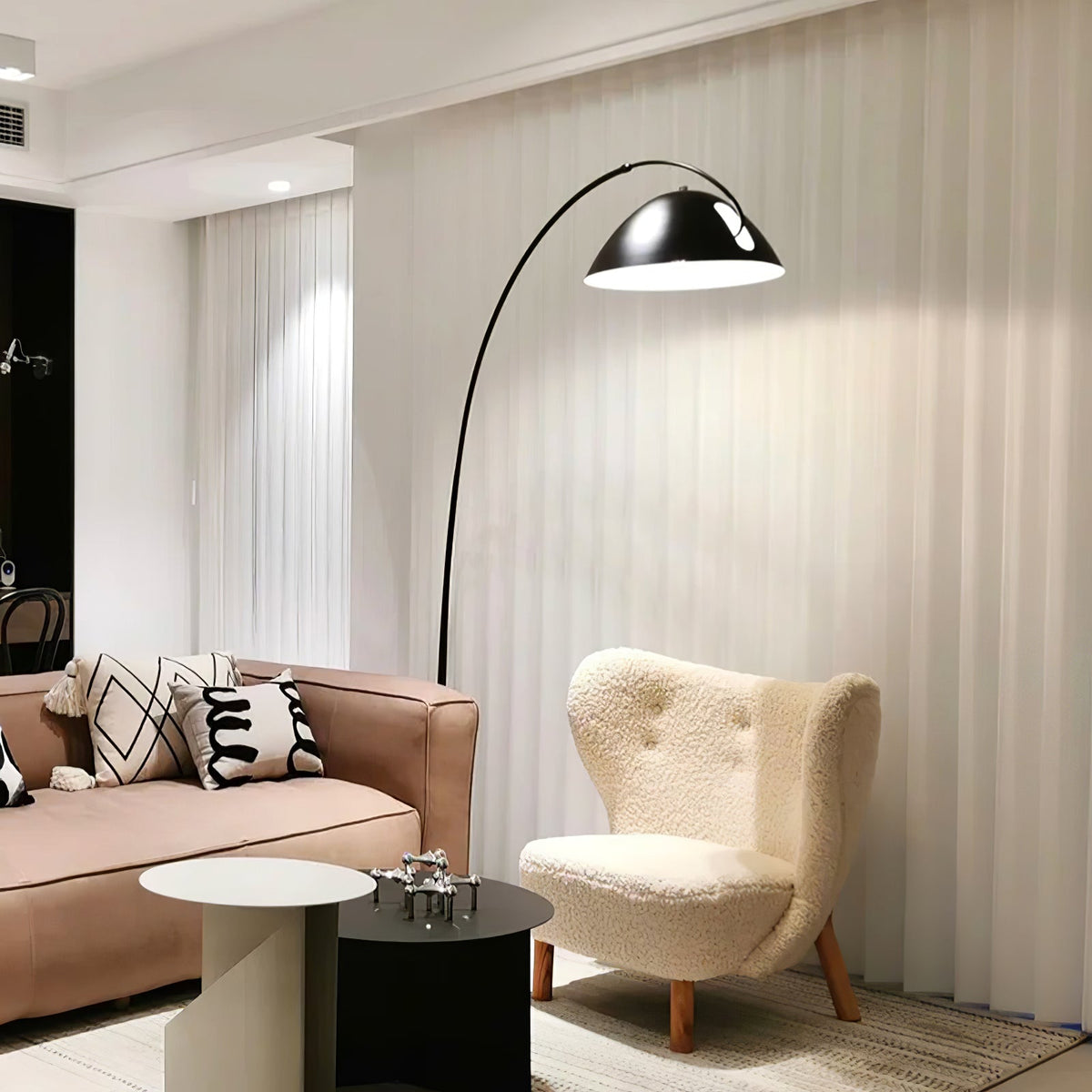 Arc Floor Lamp with Adjustable Shade-Lighting > Floor Lamps-casanuva-casanuva