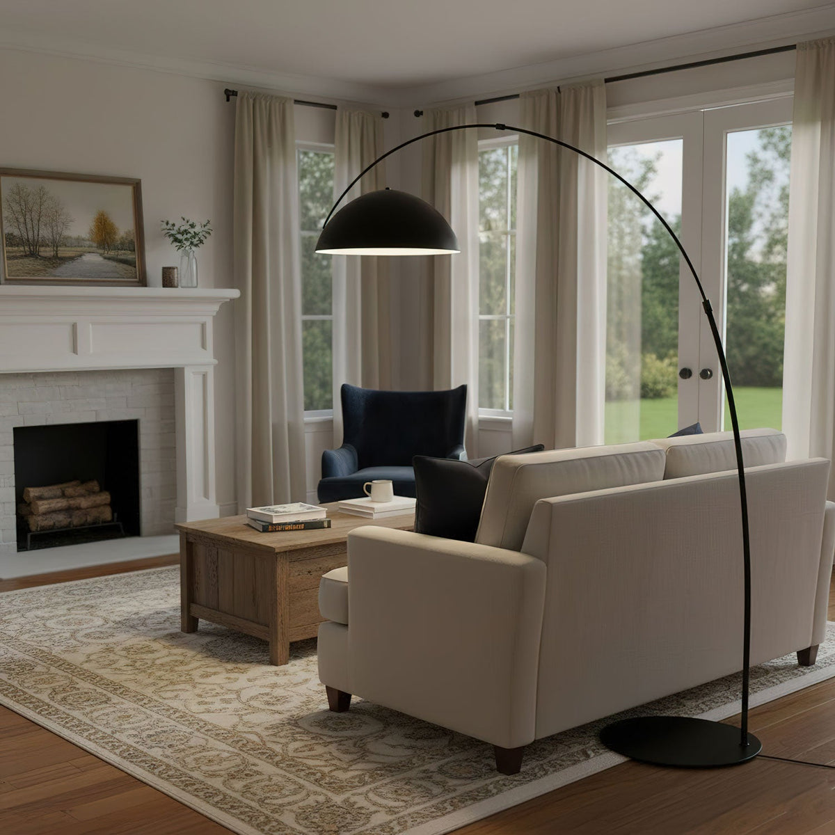 Arc Floor Lamp with Adjustable Shade-Lighting > Floor Lamps-casanuva-casanuva
