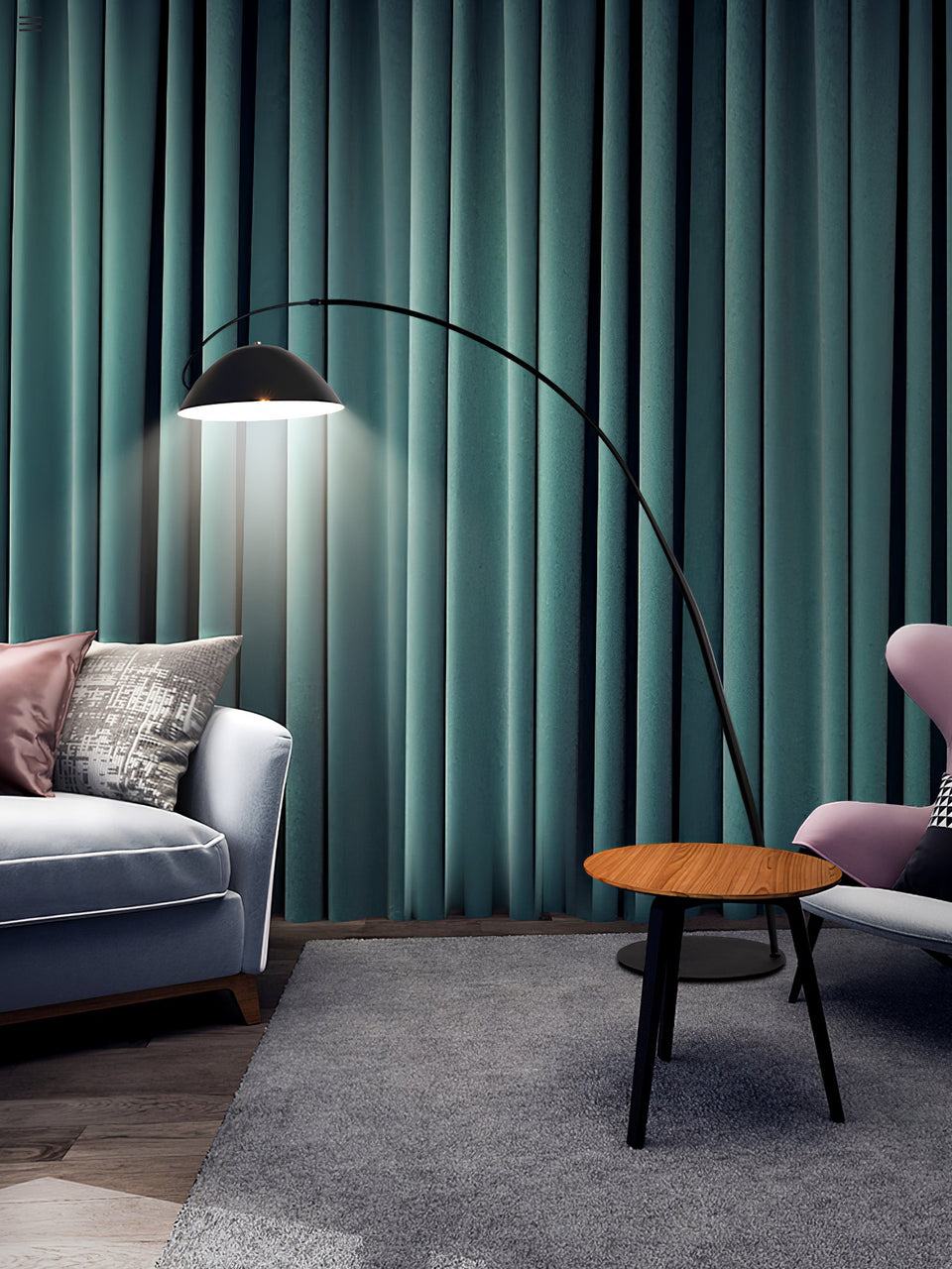 Arc Floor Lamp with Adjustable Shade-Lighting > Floor Lamps-casanuva-casanuva