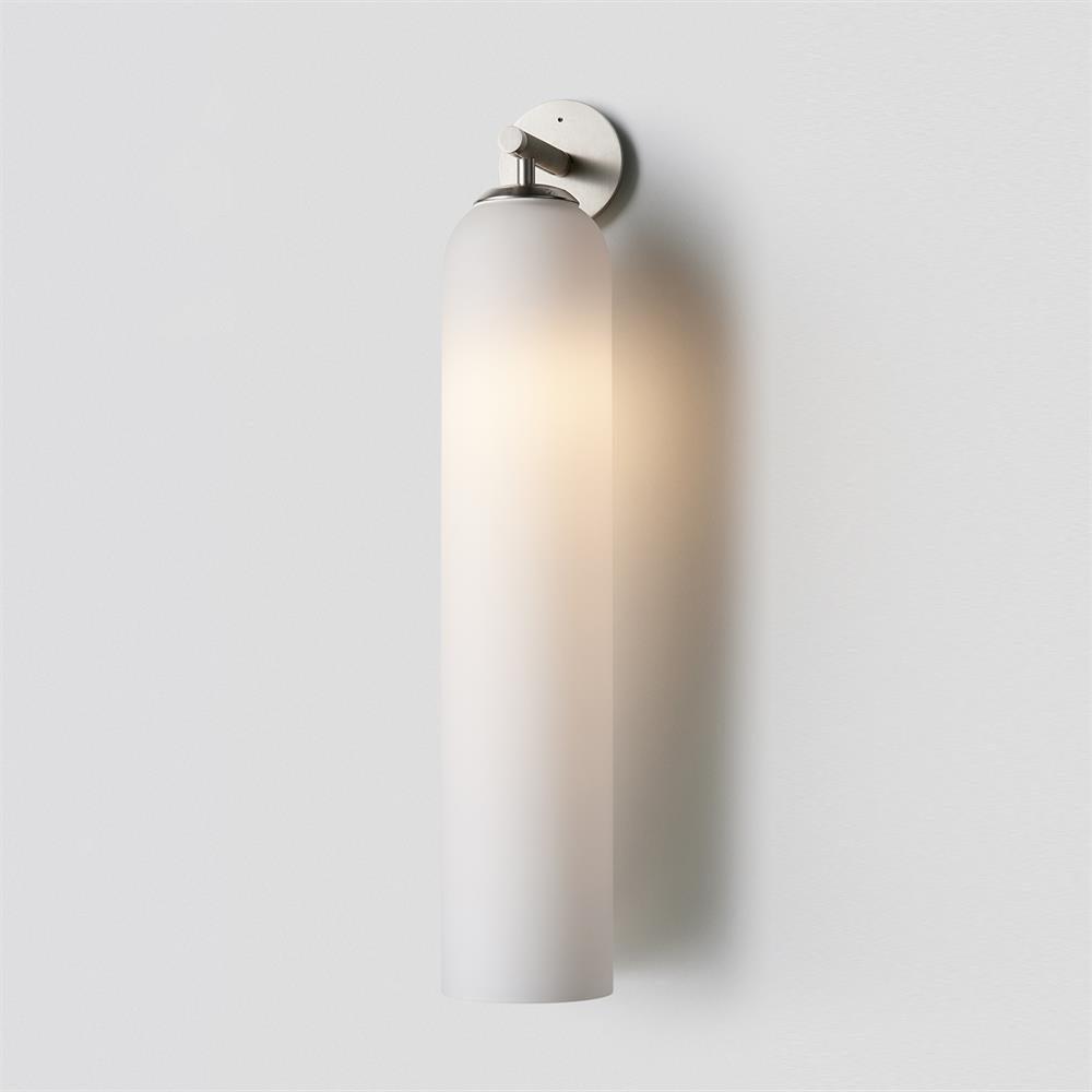 Art Glass Wall Sconce-Lighting > Wall Lights-casanuva-10cmx48cm-Sand Nickel-Frosted White-casanuva
