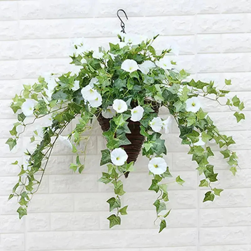Artificial Wisteria Floral Arrangement No Maintenance-Home Decor > Decorative Accessories-casanuva-White-casanuva