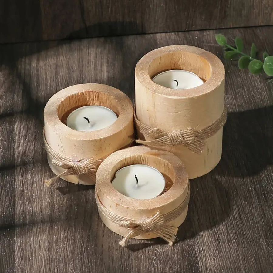 Bamboo Candle Holders Set of 3-Home Decor > Candle Holders-casanuva-casanuva