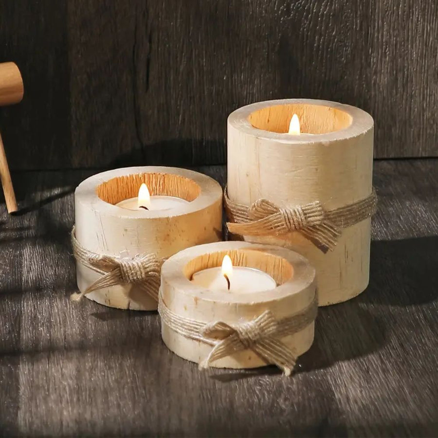 Bamboo Candle Holders Set of 3-Home Decor > Candle Holders-casanuva-casanuva