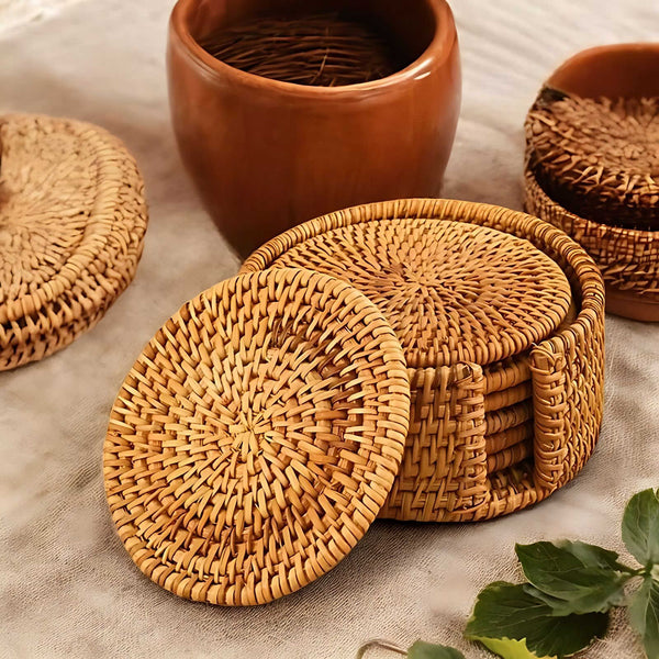 Bamboo Coasters Natural Style for Elegant Table Settings-Kitchen & Dining > Tableware-casanuva-casanuva