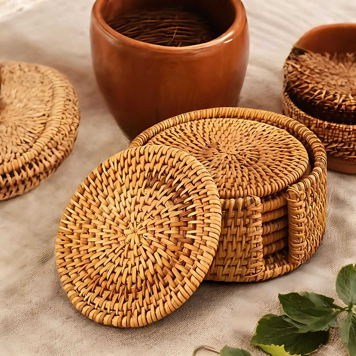 Bamboo Coasters Natural Style for Elegant Table Settings-Kitchen & Dining > Tableware-casanuva-casanuva