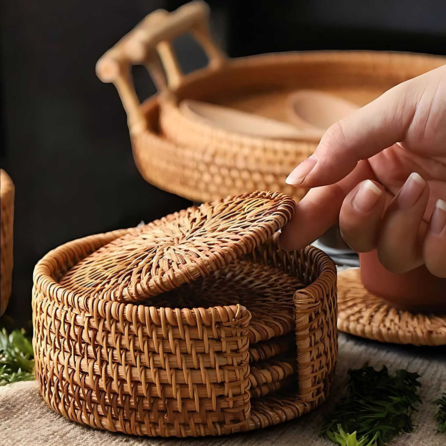 Bamboo Coasters Natural Style for Elegant Table Settings-Kitchen & Dining > Tableware-casanuva-casanuva