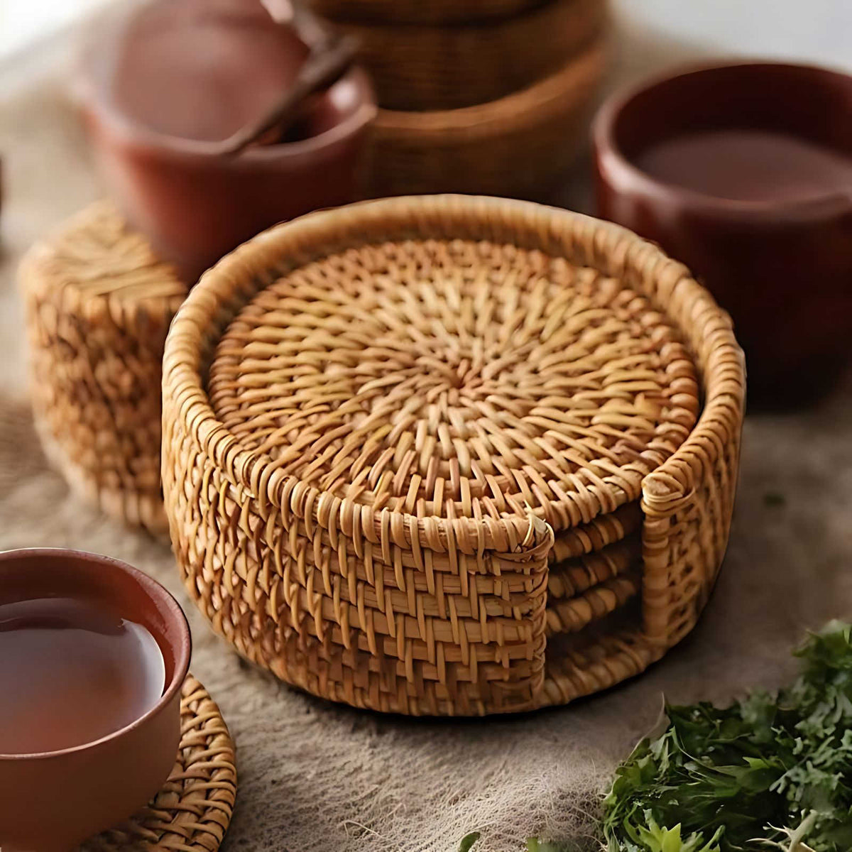 Bamboo Coasters Natural Style for Elegant Table Settings-Kitchen & Dining > Tableware-casanuva-casanuva