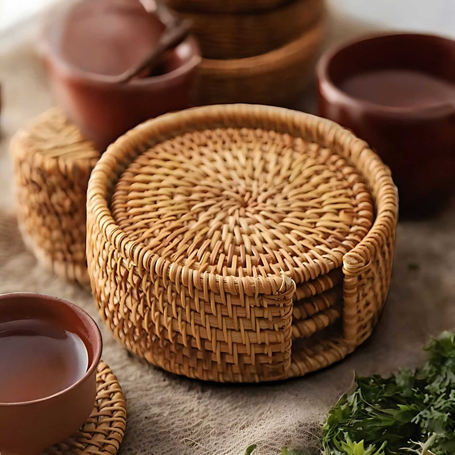 Bamboo Coasters Natural Style for Elegant Table Settings-Kitchen & Dining > Tableware-casanuva-casanuva