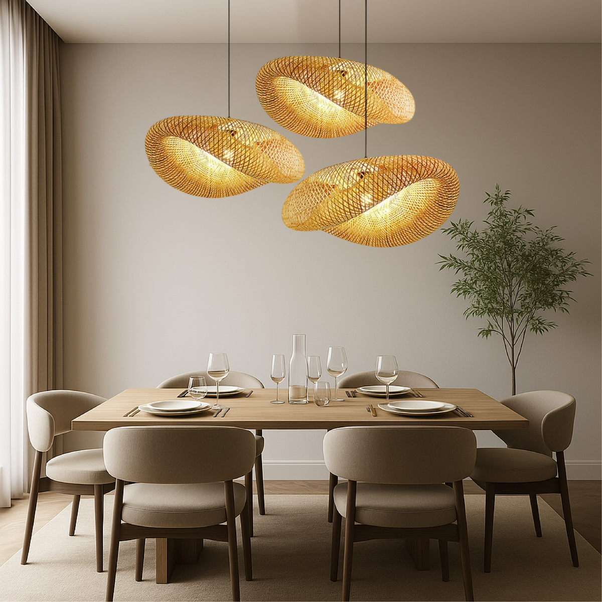 Bamboo Pendant Light Natural Design-Lighting > Pendant Lights-casanuva-50 cm-casanuva