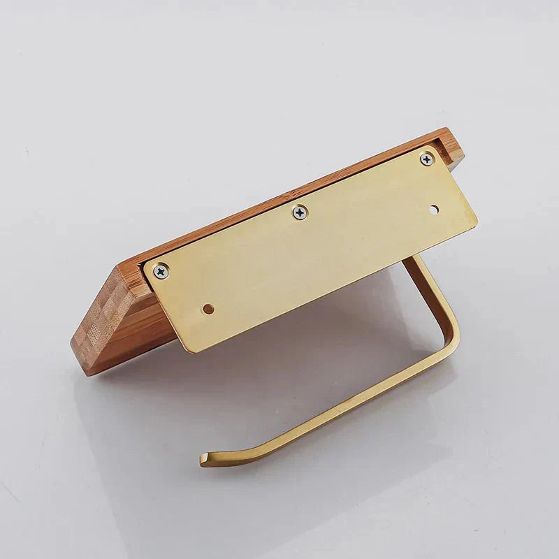 Bamboo Wall Mounted Toilet Paper Holder with Shelf-Bedding & Bath > Bathroom Accessories-casanuva-casanuva