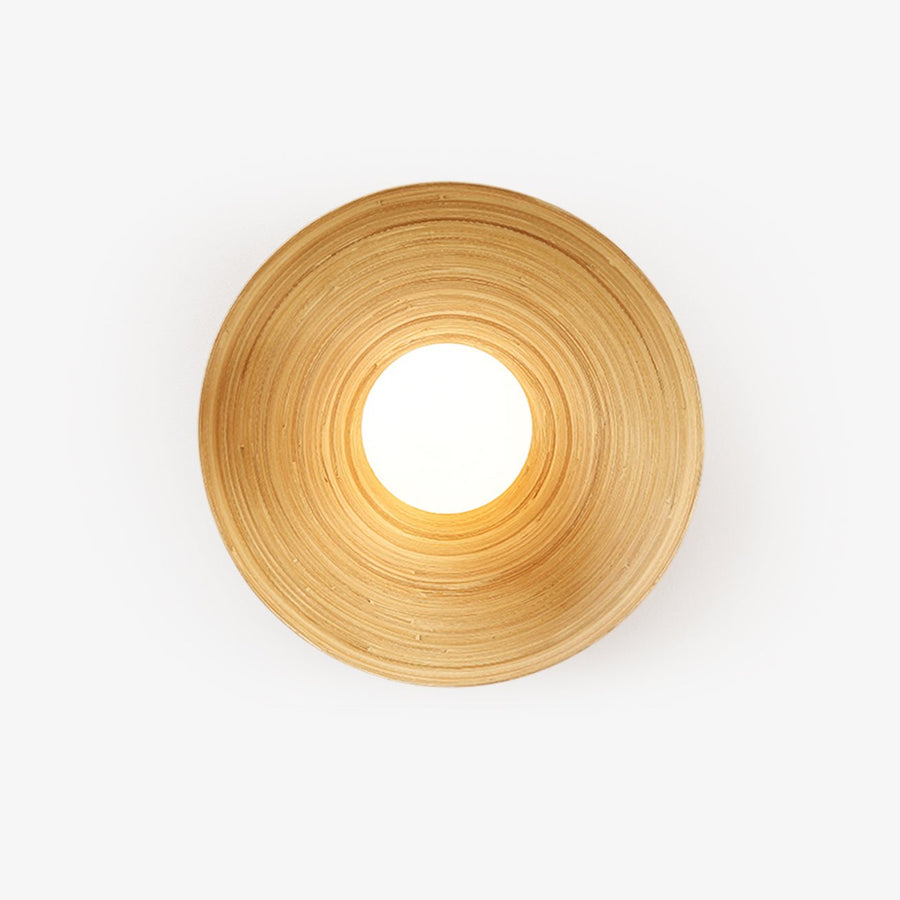Bamboo Wall Sconce Natural Wood Light Fixture-Lighting > Wall Lights-casanuva-11.8" x H 11.8"-Nature Bamboo-casanuva