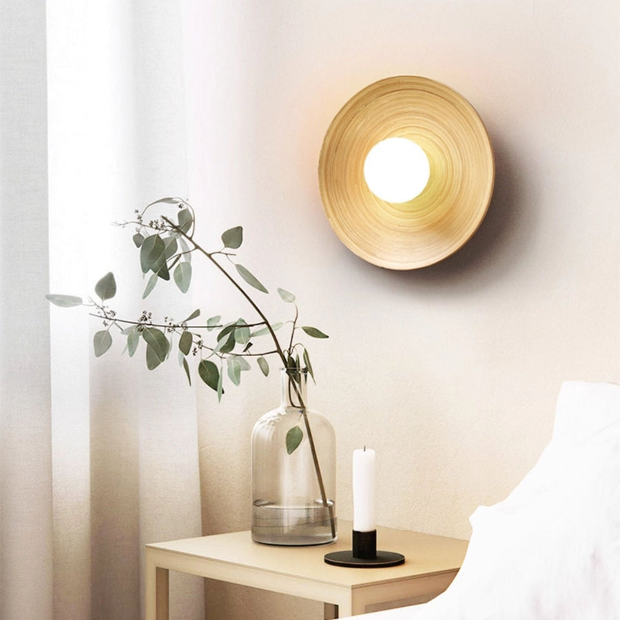 Bamboo Wall Sconce Natural Wood Light Fixture-Lighting > Wall Lights-casanuva-casanuva