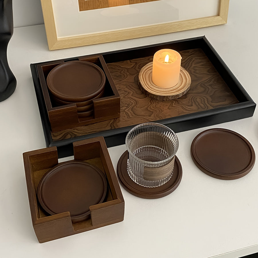 Bamboo Wood Heat-Resistant Coasters Set-Kitchen & Dining > Coasters-casanuva-casanuva