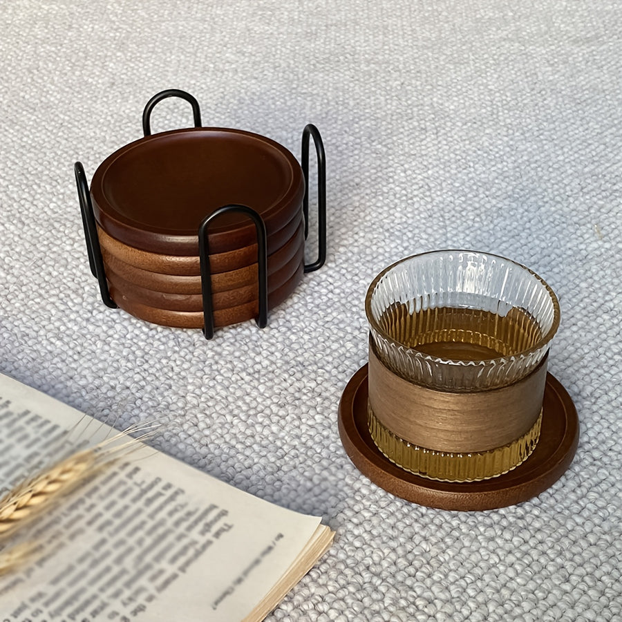 Bamboo Wood Heat-Resistant Coasters Set-Kitchen & Dining > Coasters-casanuva-casanuva