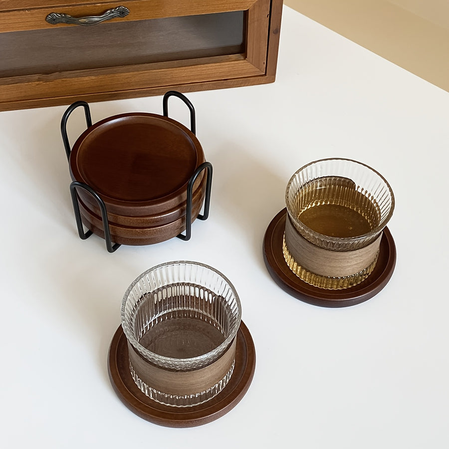 Bamboo Wood Heat-Resistant Coasters Set-Kitchen & Dining > Coasters-casanuva-casanuva