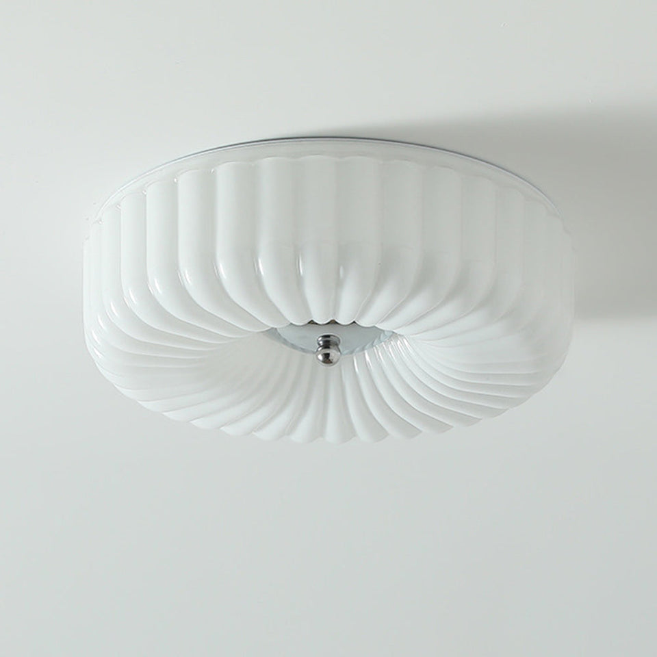 Bauhaus Cream Glass Ceiling Light Vintage Design-Lighting > Ceiling Lights-casanuva-White-D40*H10cm-Three-color Changing-casanuva