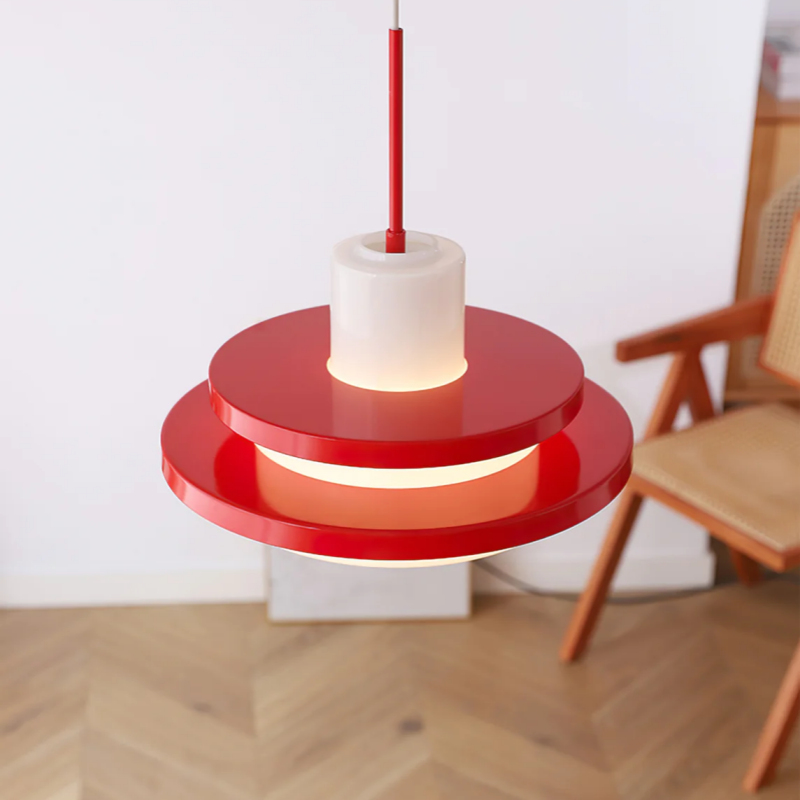 Bauhaus Double Layer Glass Pendant Light-Lighting > Pendant Lights-casanuva-Red-D36 x H35 cm-casanuva