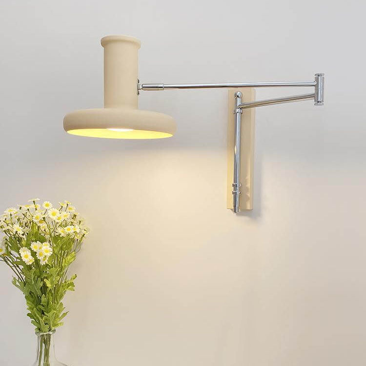 Beige Swing Arm Wall Sconce Lamp 1-Light Nordic Minimalist Design-Lighting > Wall Lights-casanuva-100V-120V-Hardwired-casanuva