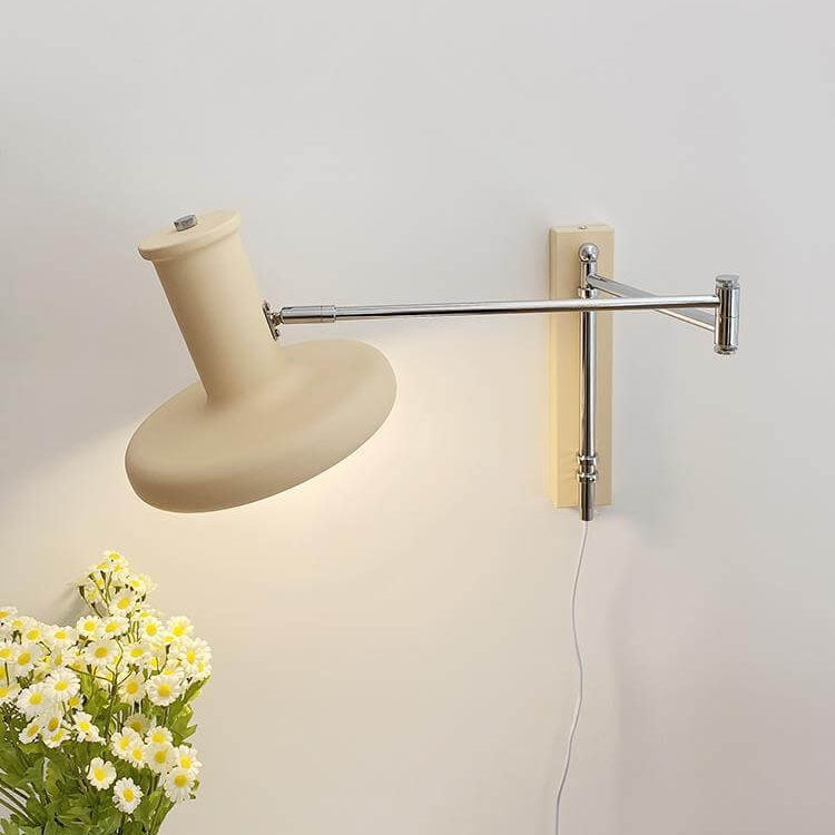 Beige Swing Arm Wall Sconce Lamp 1-Light Nordic Minimalist Design-Lighting > Wall Lights-casanuva-220V-240V-Plug - in-casanuva
