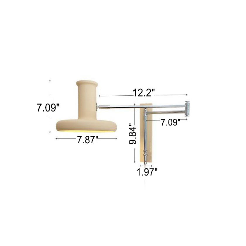 Beige Swing Arm Wall Sconce Lamp 1-Light Nordic Minimalist Design-Lighting > Wall Lights-casanuva-casanuva
