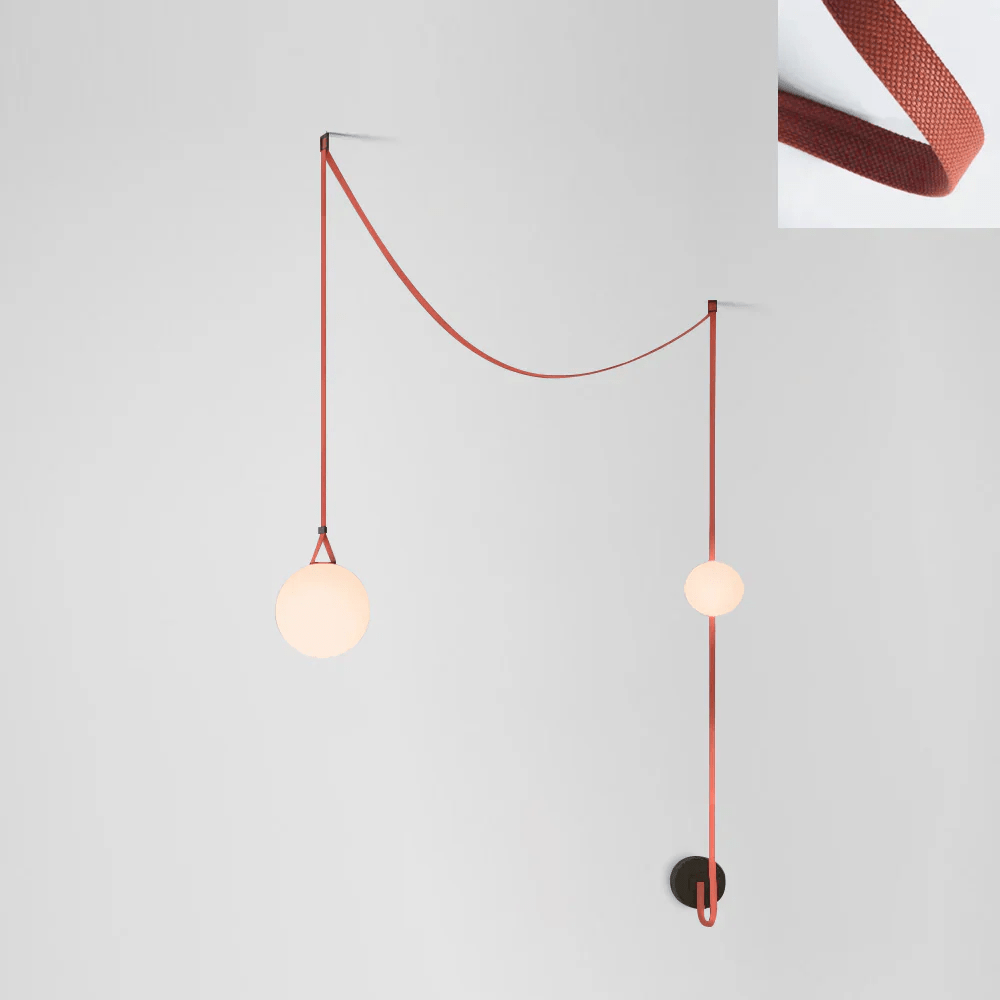 Belt Pendant Light Art Design-Lighting > Pendant Lights-casanuva-2 Heads 203cmx280cm-Version A Red Canvas-casanuva