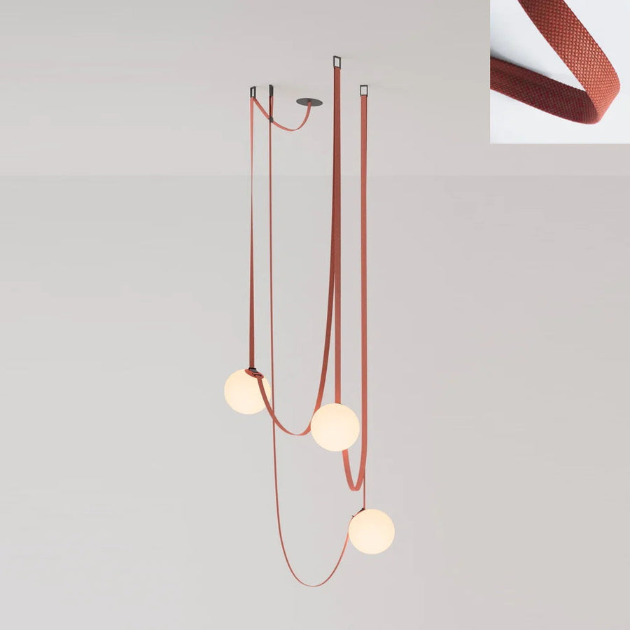 Belt Pendant Light Art Design-Lighting > Pendant Lights-casanuva-3 heads 80cmx120cm-Version A Red Canvas-casanuva