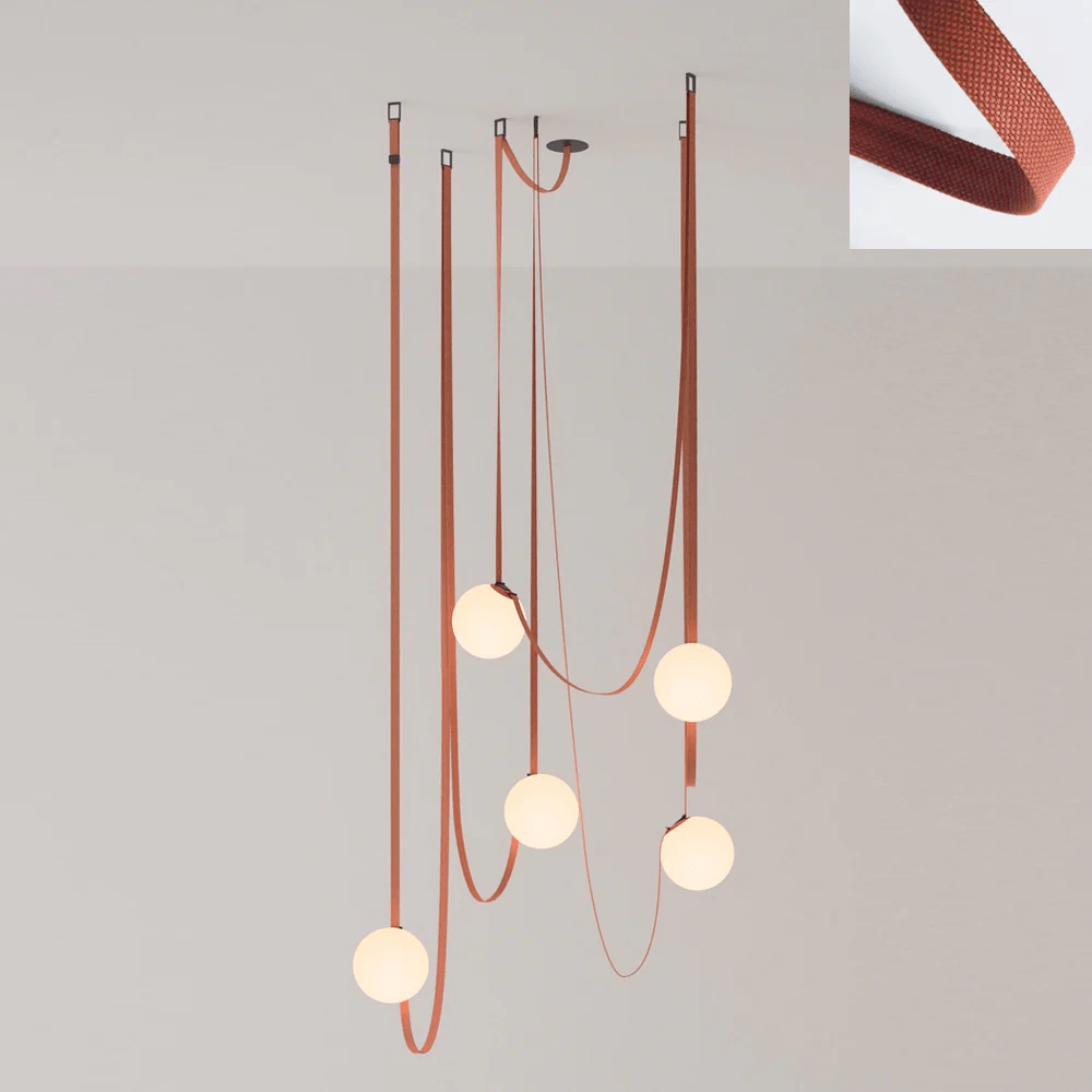 Belt Pendant Light Art Design-Lighting > Pendant Lights-casanuva-5 heads 100cmx150cm-Version A Red Canvas-casanuva