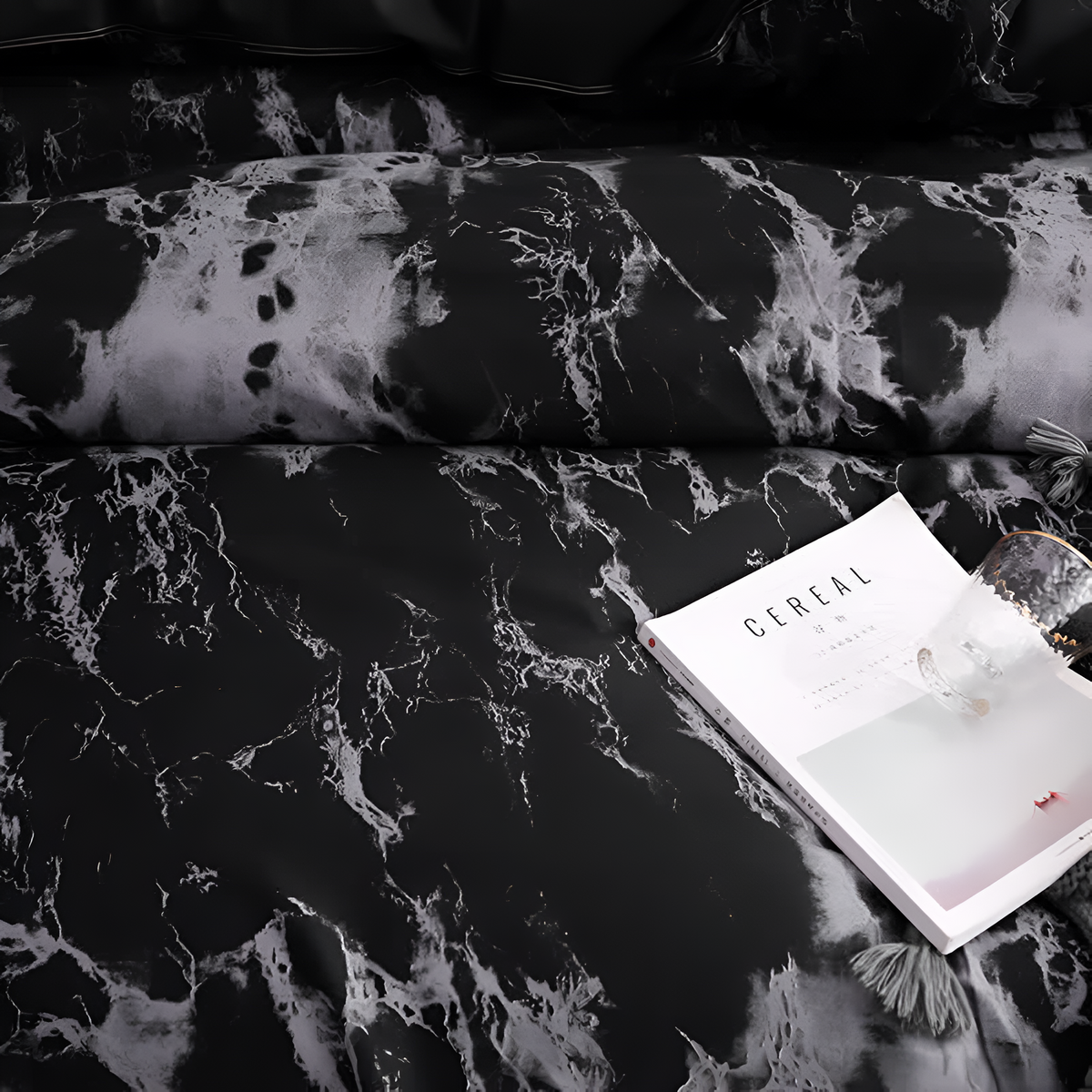 Black Marble Duvet Cover Set 3 Piece-Bedding & Bath > Bedding Sets-casanuva-casanuva