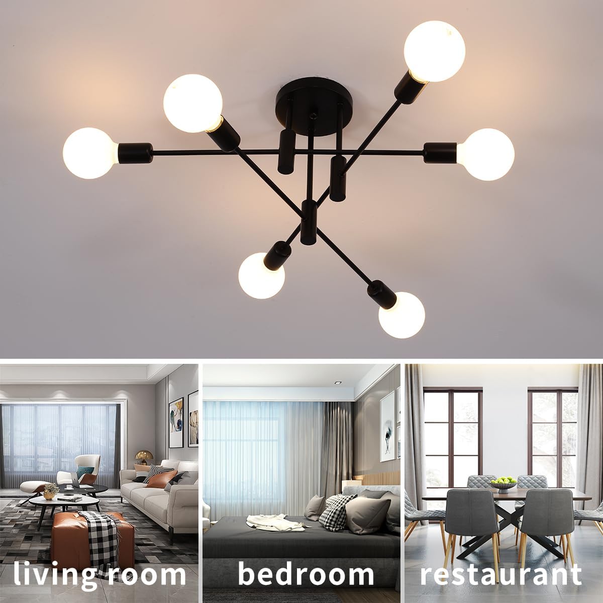 Black Nordic Ceiling Light-Lighting > Ceiling Lights-casanuva-casanuva