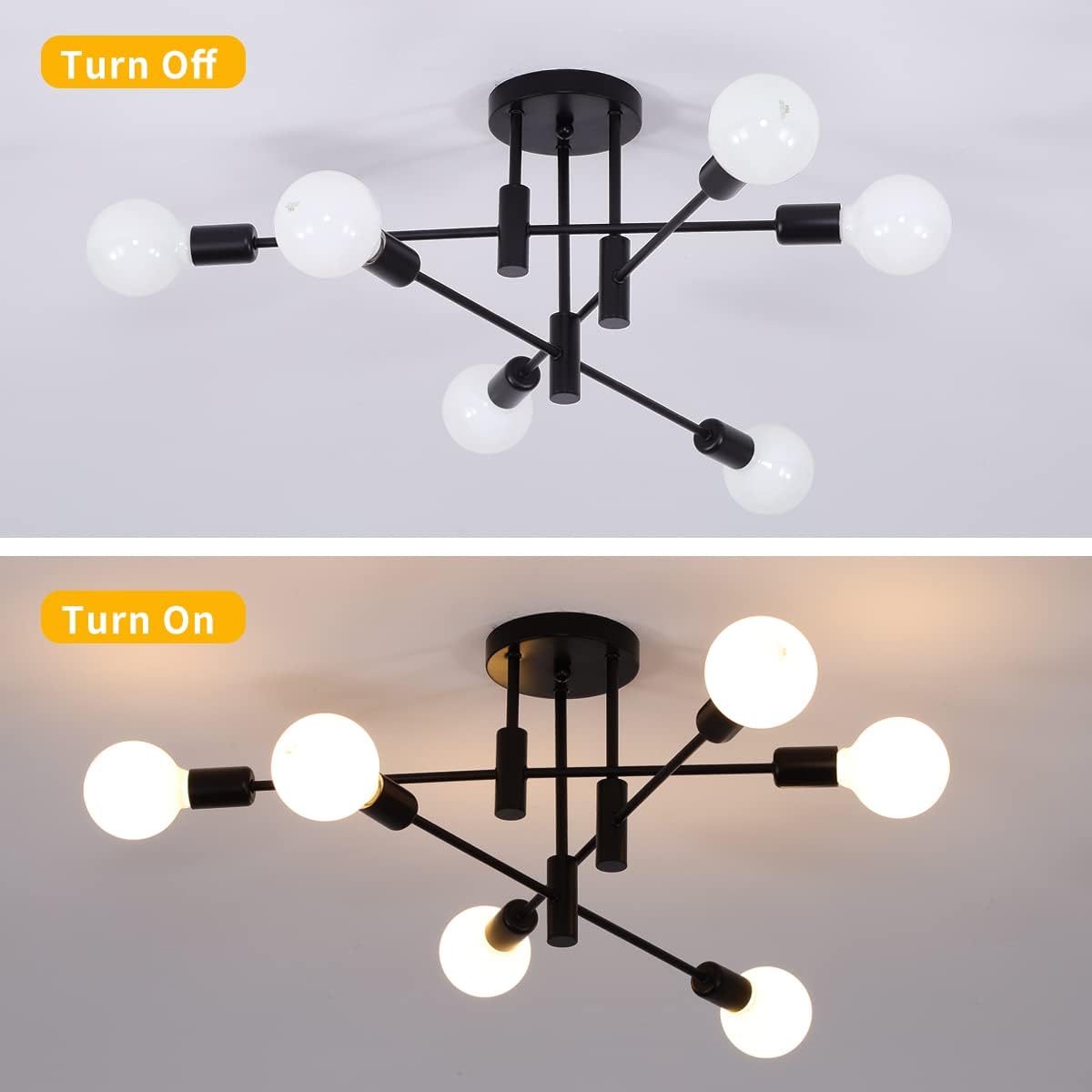 Black Nordic Ceiling Light-Lighting > Ceiling Lights-casanuva-casanuva