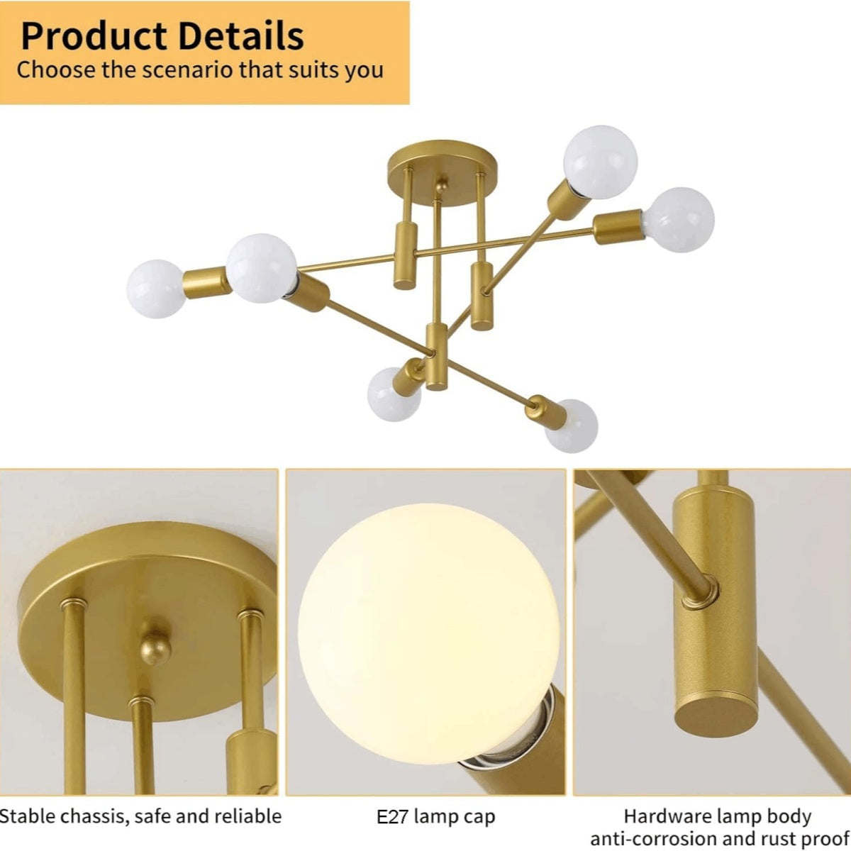 Black Nordic Ceiling Light-Lighting > Ceiling Lights-casanuva-casanuva