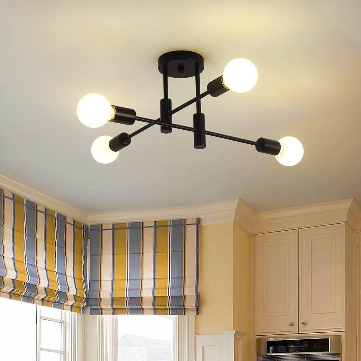 Black Nordic Ceiling Light-Lighting > Ceiling Lights-casanuva-Black-D63*28CM-4LIGHTS-casanuva