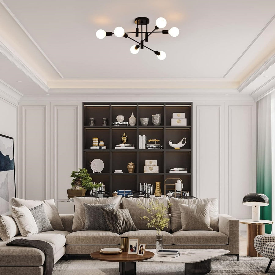 Black Nordic Ceiling Light-Lighting > Ceiling Lights-casanuva-Black-D83*33CM-6LIGHTS-casanuva