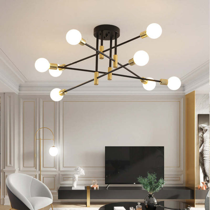 Black Nordic Ceiling Light-Lighting > Ceiling Lights-casanuva-Black & Gold-D73*39CM-8LIGHTS-casanuva