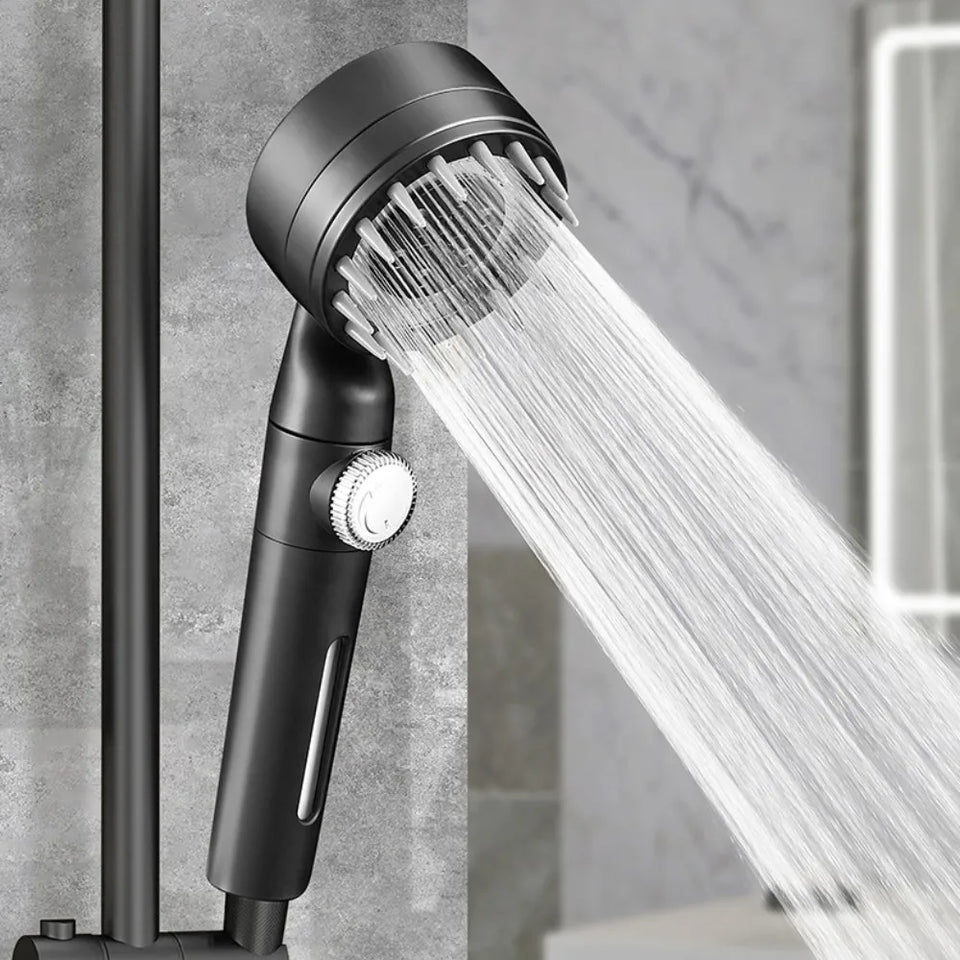 Black Shower Head ABS Plastic with Enhanced Comfort Features-Bedding & Bath > Bathroom Accessories-casanuva-casanuva