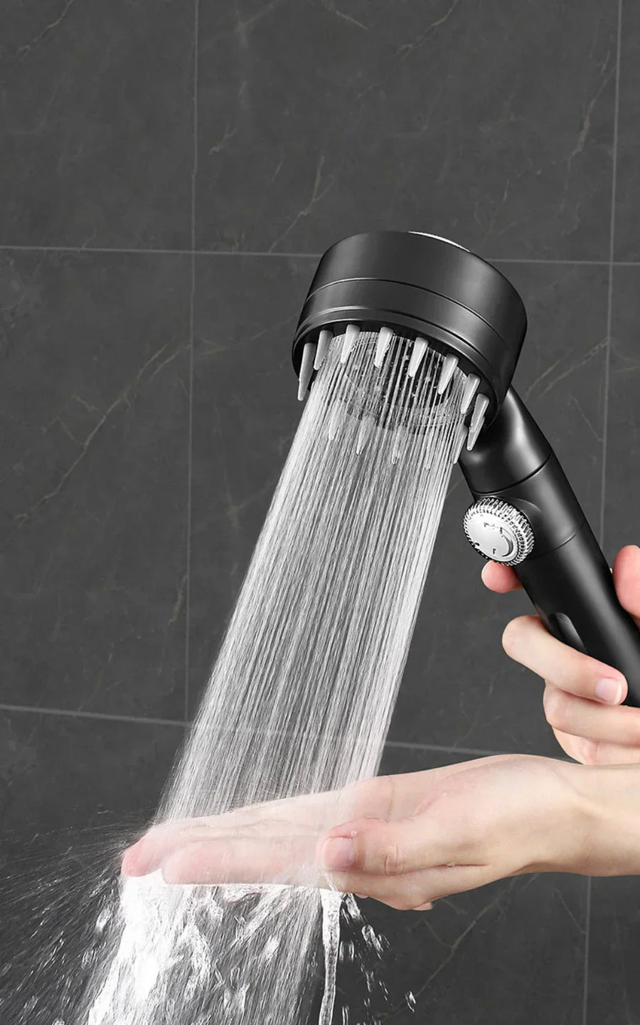 Black Shower Head ABS Plastic with Enhanced Comfort Features-Bedding & Bath > Bathroom Accessories-casanuva-casanuva