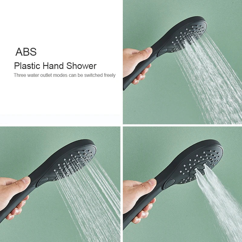 Black Wall Faucet with Hand Shower and Mixer-Bedding & Bath > Bathroom Accessories-casanuva-casanuva