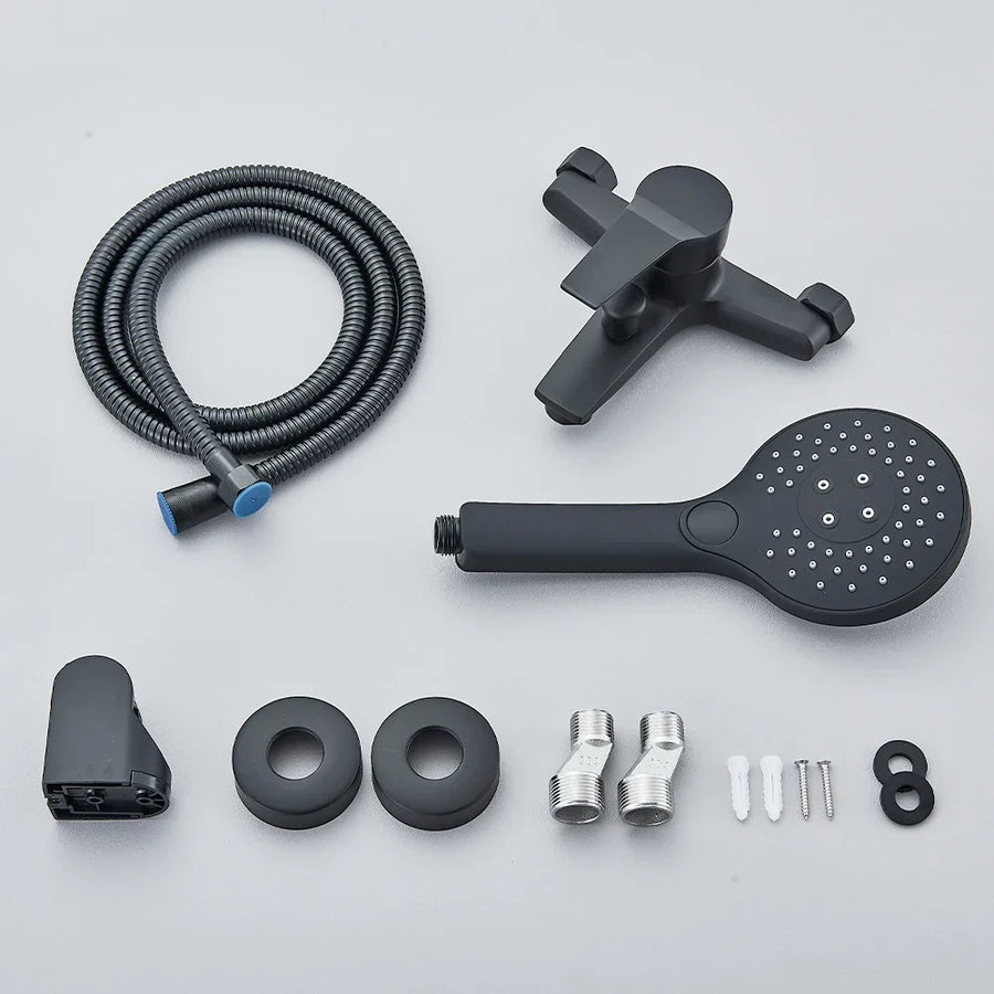 Black Wall Faucet with Hand Shower and Mixer-Bedding & Bath > Bathroom Accessories-casanuva-casanuva
