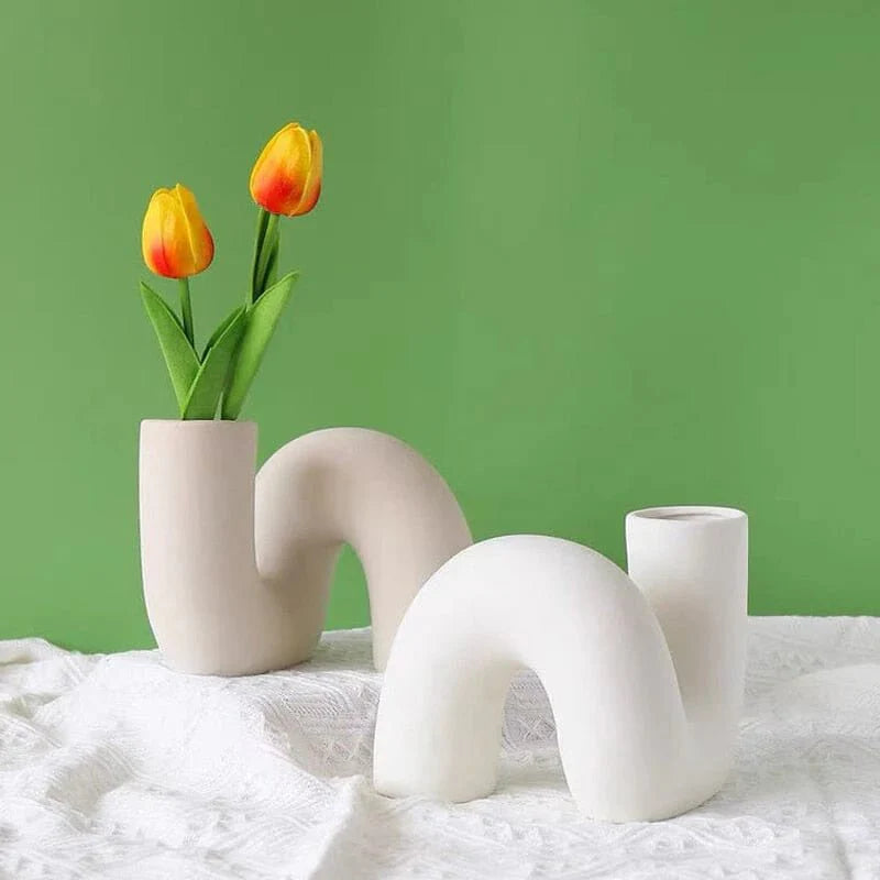 Bohemian Ceramic Vase Abstract Design-Home Decor > Vases-casanuva-casanuva