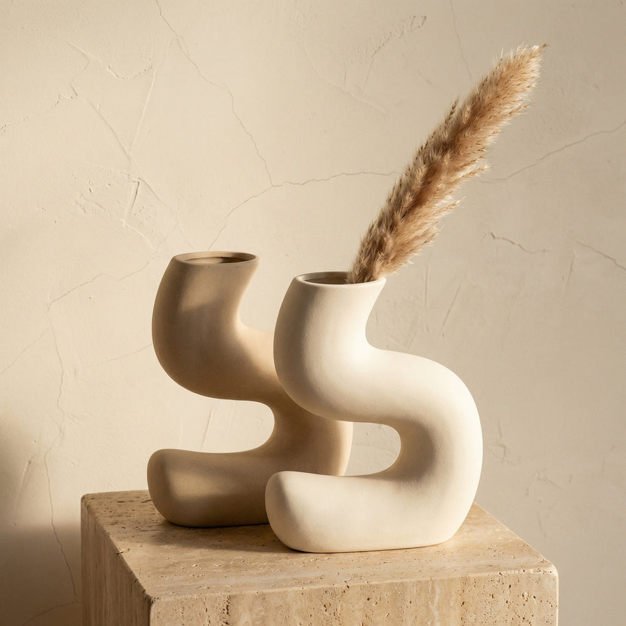 Bohemian Ceramic Vase Abstract Design-Home Decor > Vases-casanuva-casanuva