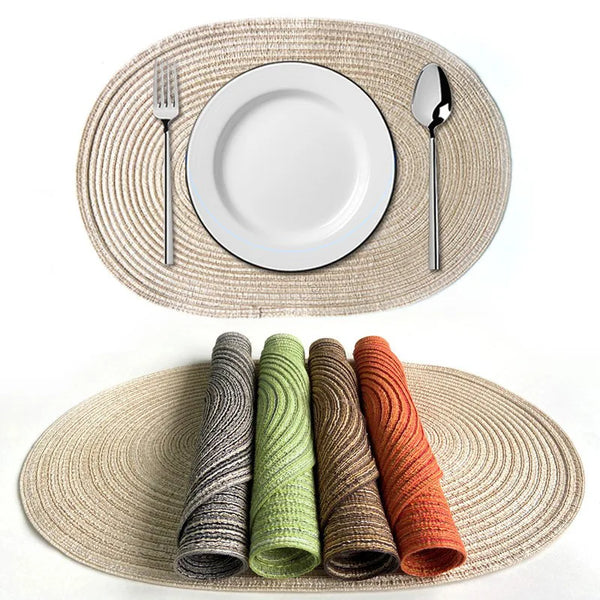 Boho Placemat Set Handmade Woven Table Mats Sustainable Dining Decor-Kitchen & Dining > Placemats-casanuva-casanuva