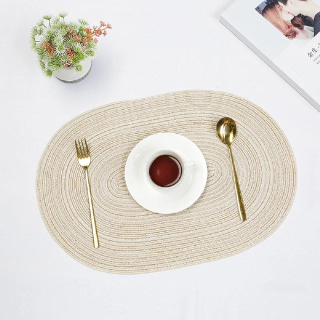 Boho Placemat Set Handmade Woven Table Mats Sustainable Dining Decor-Kitchen & Dining > Placemats-casanuva-Crème-4 stuks 35x50cm-casanuva